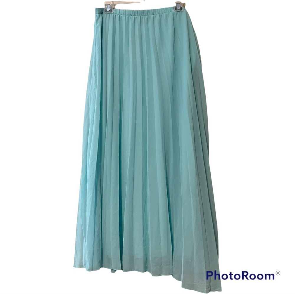 Cal Style USA size XL women’s pleated aline skirt pull on lined aqua blue NWT